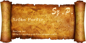 Szőke Porfir névjegykártya