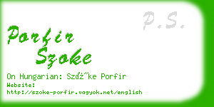 porfir szoke business card